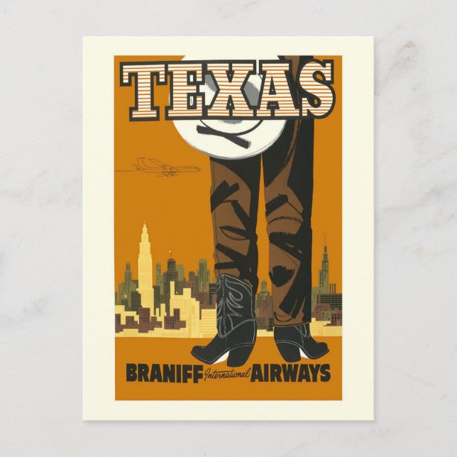 Texas Travel Vintage Postcard Vykort (Framsida)