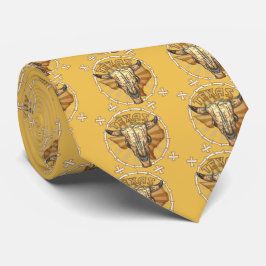 Texas Tribal Cow Skull manar tie Slips