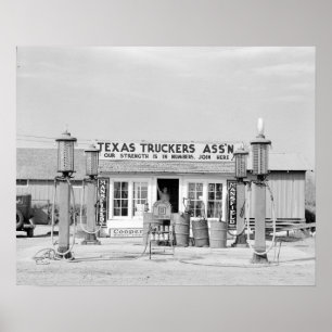 Texas Truck Stop, 1939. Vintage Foto Poster