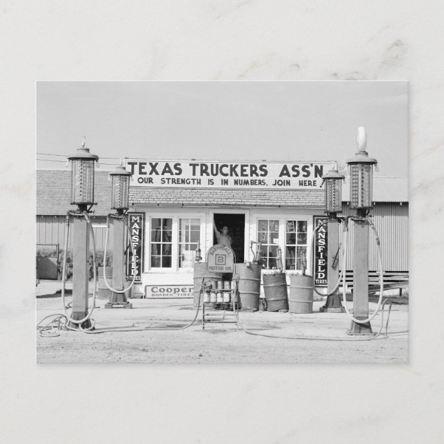 Texas Truck Stop, 1939 Vykort (Framsida)