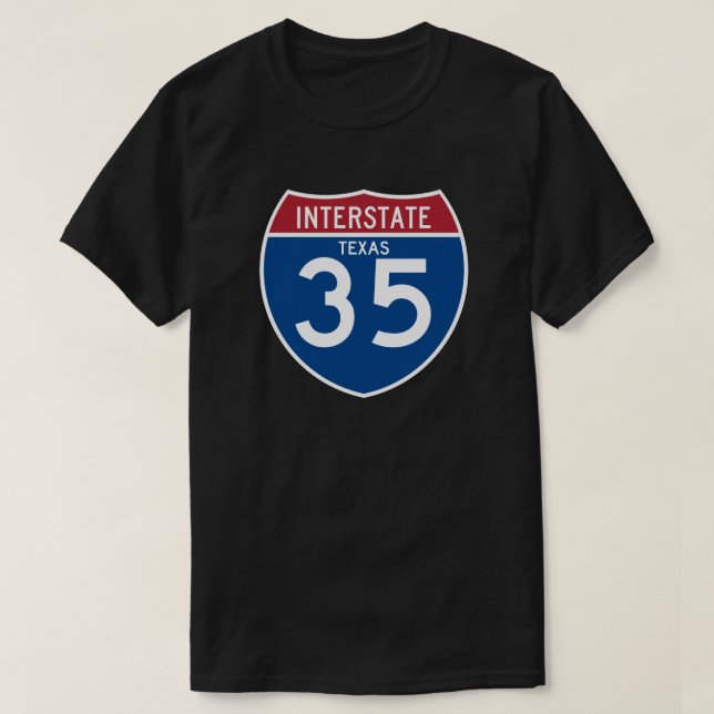 Texas TX I-35 skyddar den Interstate huvudvägen - T-shirt (Design framsida)