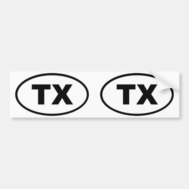 Texas TX oval Bildekal (Framsidan)