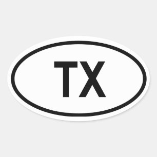 Texas "TX" Ovalt Klistermärke
