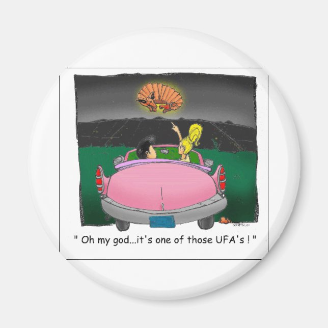 Texas UFO? Roliga T-shirts, presenter & samlarobje Magnet (Framsidan)