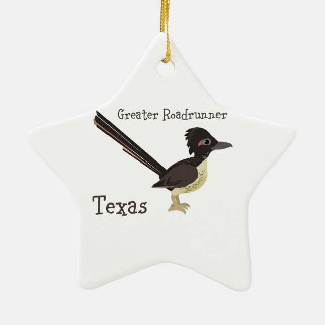 Texas Underbarare Roadrunner Julgransprydnad Keramik (Baksidan)