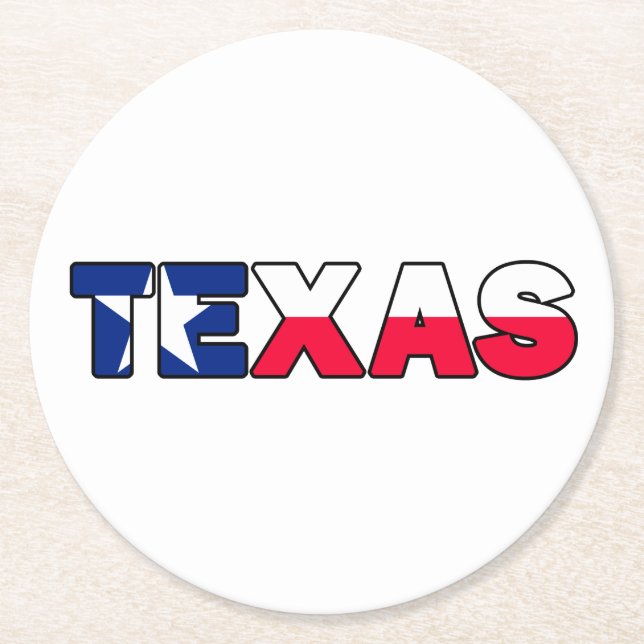 Texas Underlägg Papper Rund (Framsidan)