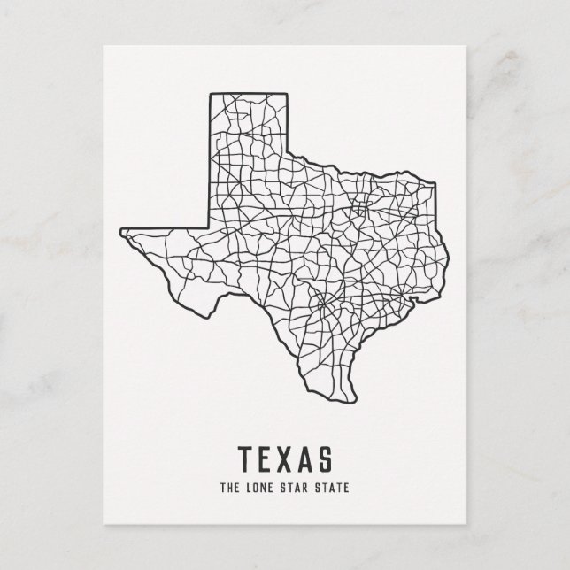 Texas US-delstatskarta - kartan över ensamstjärnst Vykort (Framsida)
