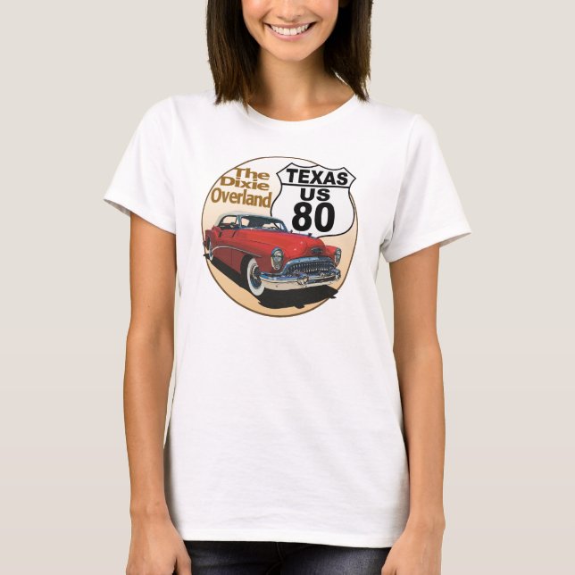 Texas US Route 80 - Dixie Overland T-shirt (Framsida)