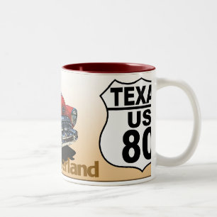 Texas US Route 80 - Dixie Overland Två-Tonad Mugg