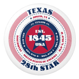 Texas US State Rött vitt blått Typography Knopp