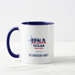 Texas USA 1845 Blue Star Personlig mugg
