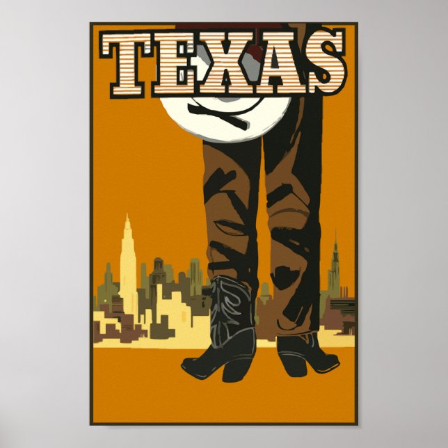 Texas USA Cowboy Boots Vintage resor Poster (Framsidan)