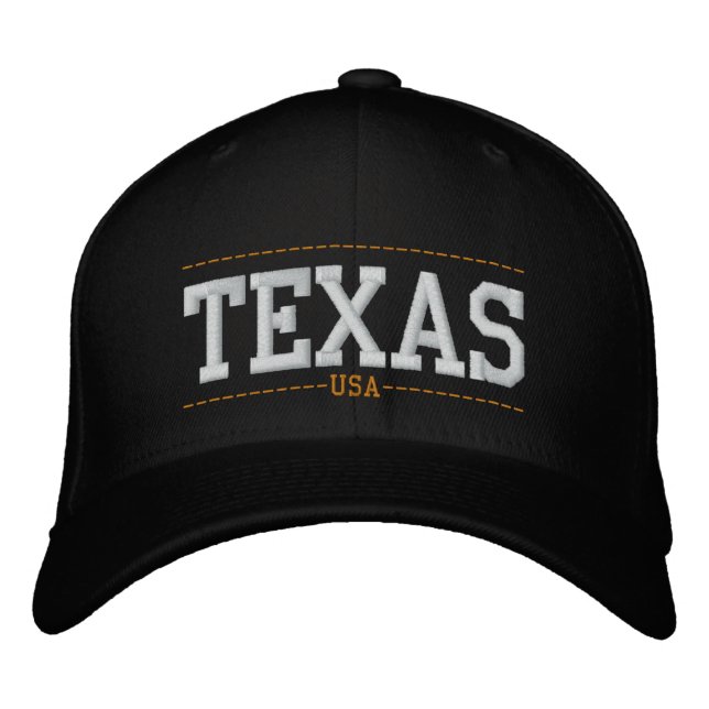 Texas USA Embroiderade Zip Hats Broderad Keps (Framsida)