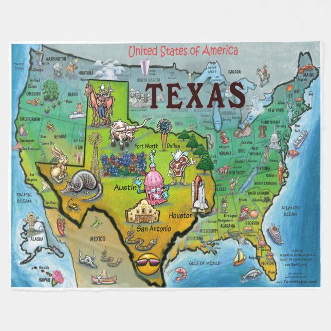 Texas USA Fleece Blanket (Framsidan (Horisontell))