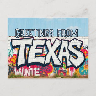 Texas USA graffiti stil hälsning vykort