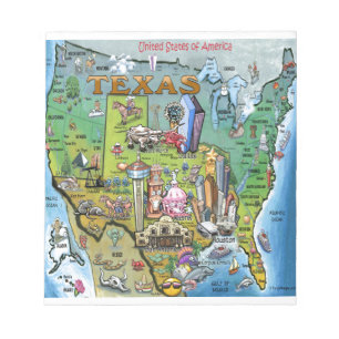 Texas USA Karta Anteckningsblock