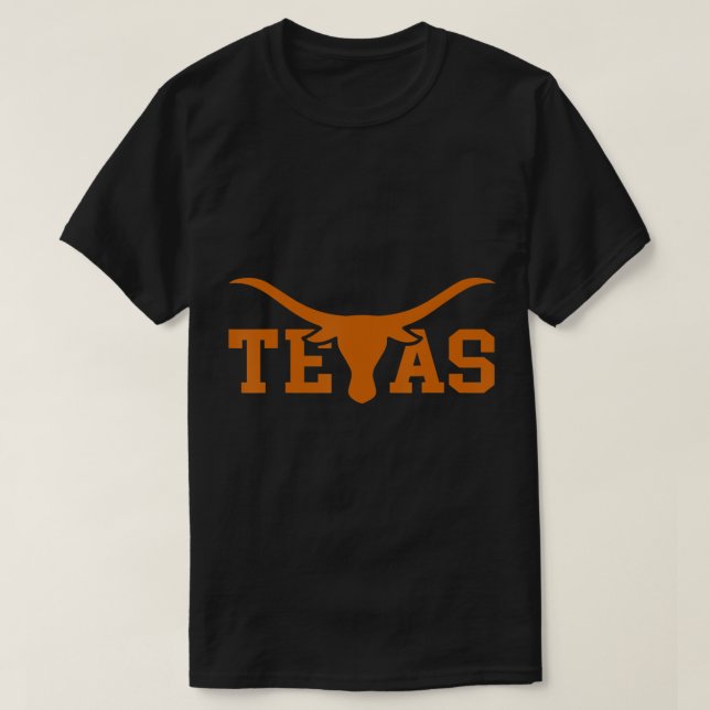 Texas USA Longhorn Bull American Font T-Shirt (Design framsida)