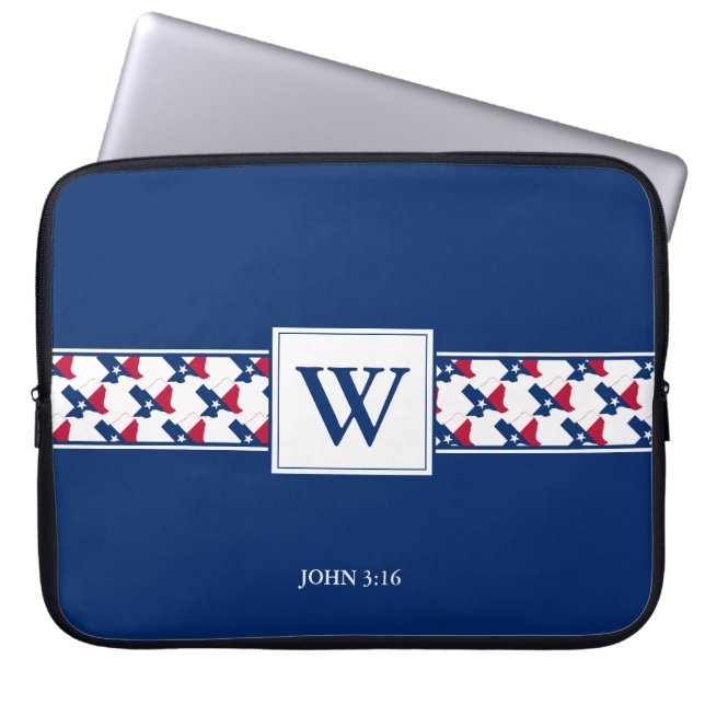 TEXAS, USA Monogram Christian Bible Laptop Laptop Fodral (Framsidan)