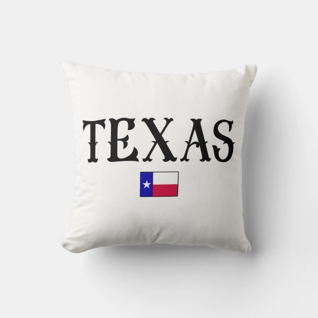 Texas USA:s delstat Karta Flagga Kudde (Framsida)