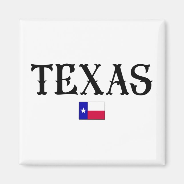 Texas USA:s delstat Karta Flagga Magnet (Framsidan)