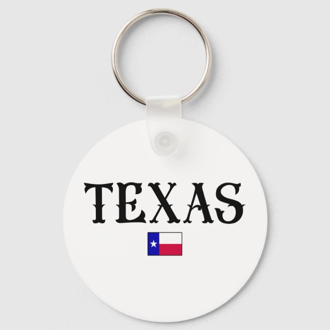Texas USA:s delstat Karta Flagga Nyckelring (Framsida)