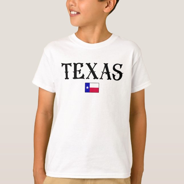 Texas USA:s delstat Karta Flagga T Shirt (Framsida)