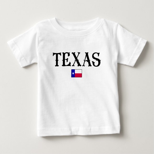 Texas USA:s delstat Karta Flagga T Shirt (Framsida)