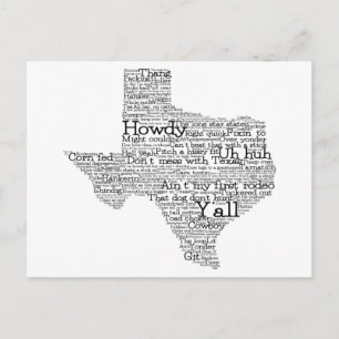 Texas USA Slang Word Art Kartpostkort Vykort