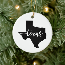 Texas USA State Karta Julgransprydnad Keramik