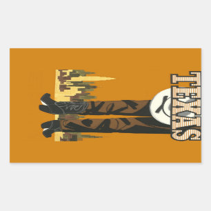 Texas USA vintage resorklistermärkear Rektangulärt Klistermärke