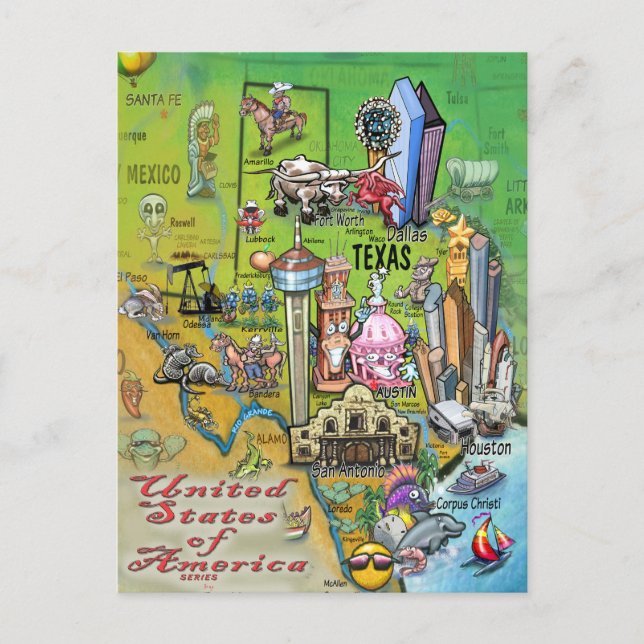 Texas USA Vykort (Framsida)