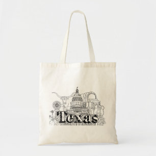 Texas Vacation Art Teckning Vacation Art Traveling Tygkasse