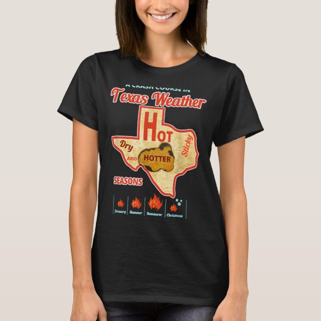 Texas väder sommar värmebölja  t shirt (Framsida)