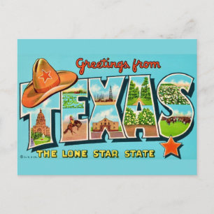 Texas Välkomst Vintage Postkort Vykort