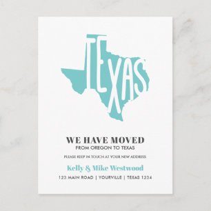 TEXAS Vi har flyttat Nytt adress nytt hem Vykort