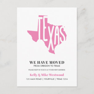 TEXAS Vi har flyttat Nytt adress nytt hemvykort Vykort
