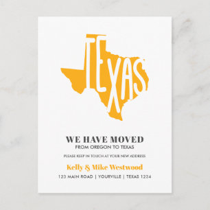 TEXAS Vi har flyttat Nytt adress nytt hemvykort Vykort