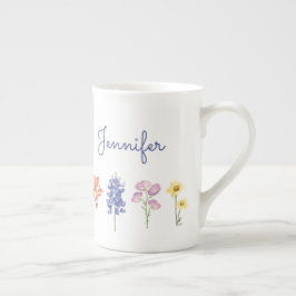 Texas Vild Flowers - Indian Paintbrush, Bluebonnet Benporslin Mugg