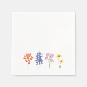 Texas Vild Flowers - Indian Paintbrush, Bluebonnet Pappersservett