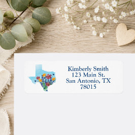 Texas vilda blommor returadress etikett