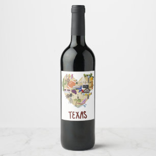 Texas vin Lavel Vinflaska Etikett