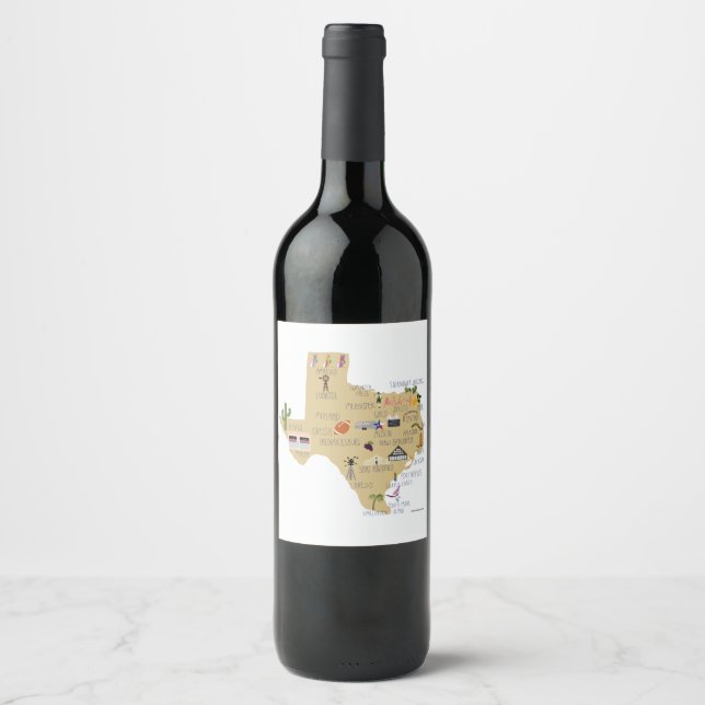 Texas Vin Vinflaska Etikett (Framsida)