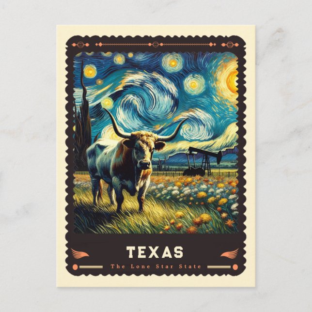 Texas | Vincent Van Gogh Inspired Vykort (Framsida)