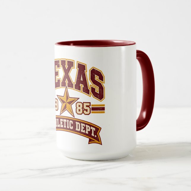 Texas Vintage Athletic Dept Maroon Mugg (Framsida höger)