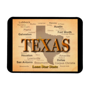 Texas Vintage Karta Magnet