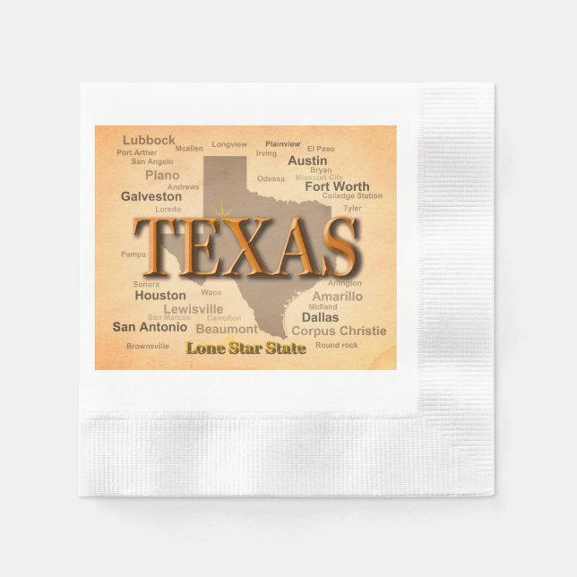 Texas Vintage Karta Pappersservett (Framsidan)