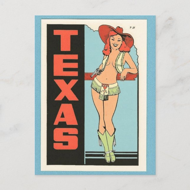 Texas vintage resor vykort (Framsida)