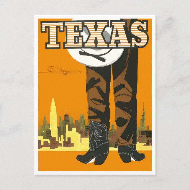 Texas vintage resor vykort (Framsida)
