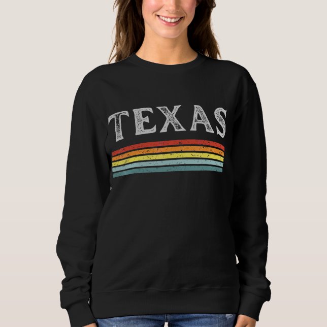 Texas Vintage Sunset Retro Distress T Shirt (Framsida)