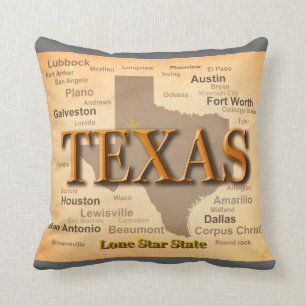 Texas vintagekarta kudde
